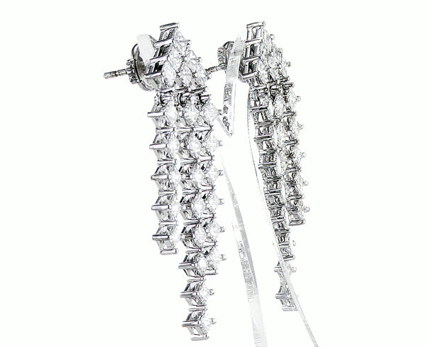 3 Branches floating diamonds earrings