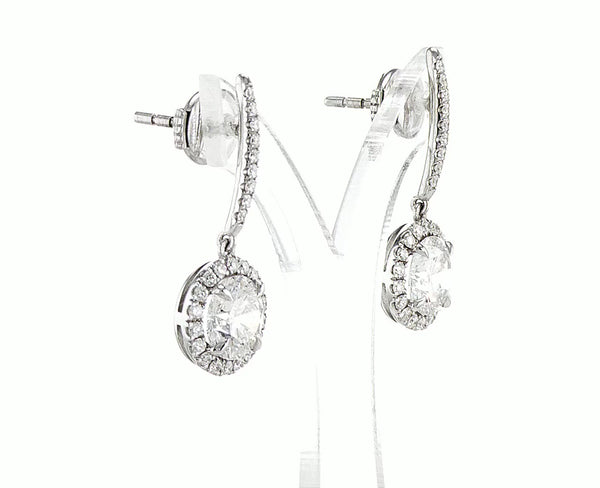 Round Diamond Pendant Earrings