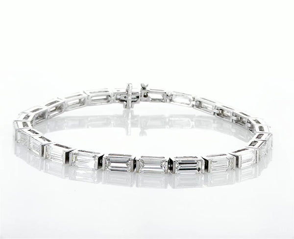 Sideway Diamond Baguettes Tennis Bracelet