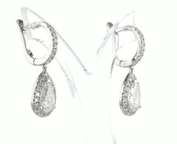 Floatting Pears Diamond Hoops