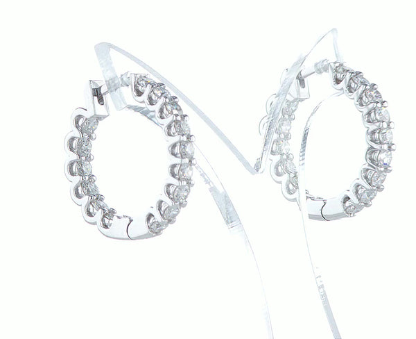 Scallop Diamond Hoops