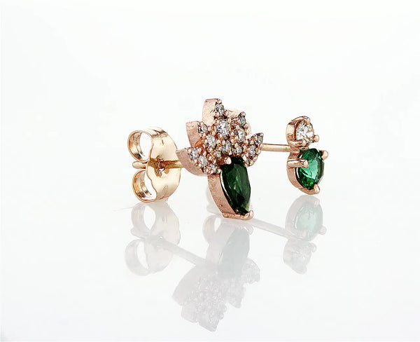 Green Emerald Lifts Diamond Earrings