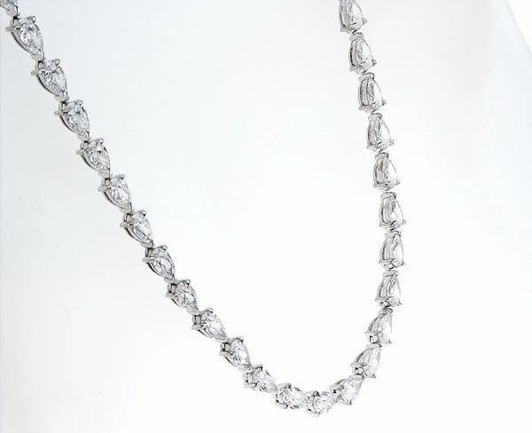 Sideway Pear Cut Diamond River Necklace