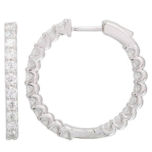 Scallop Diamond Hoops