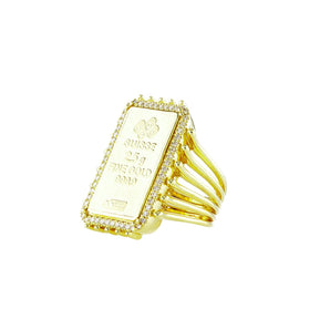 Pure Gold Ingot and Diamond Ring