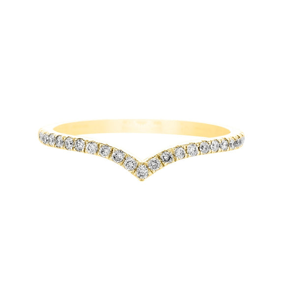 V Pavé Diamond Ring