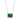 Green Emerald with Diamond Halo Necklace