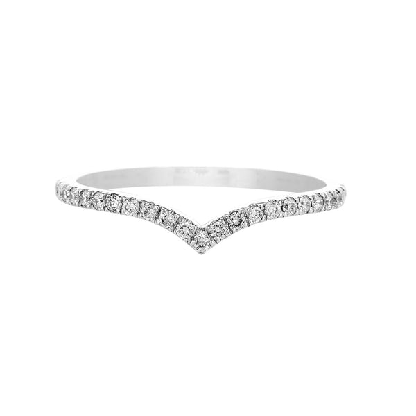 V Pavé Diamond Ring