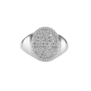 Oval Form Pavé Diamond Ring