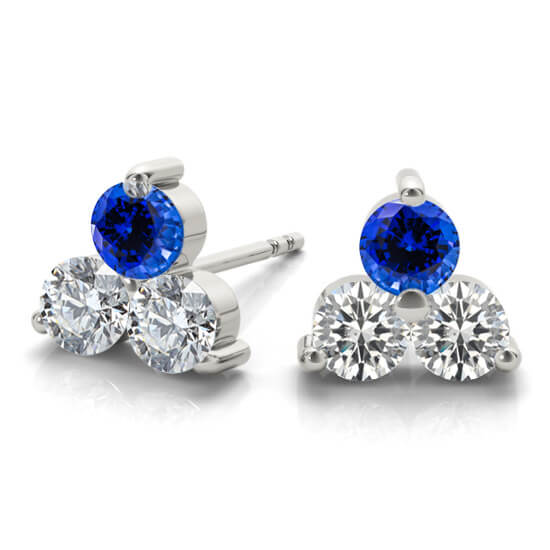 3 small round diamonds earrings