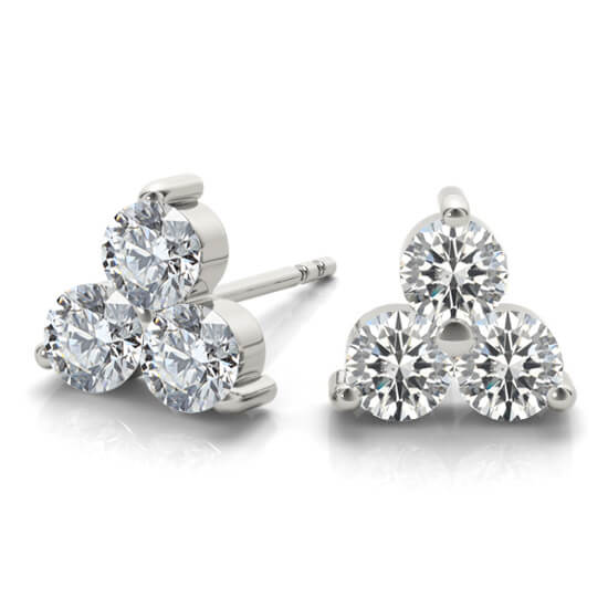 3 small round diamonds earrings