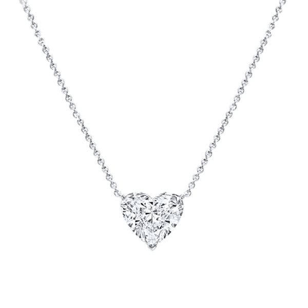 Floating Heart cut Diamond Pendant necklace