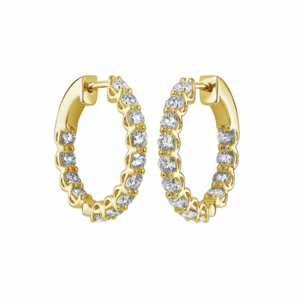 Scallop Diamond Hoops