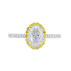 Oval  With a Yellow Diamond Halo