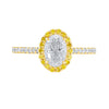 Oval  With a Yellow Diamond Halo