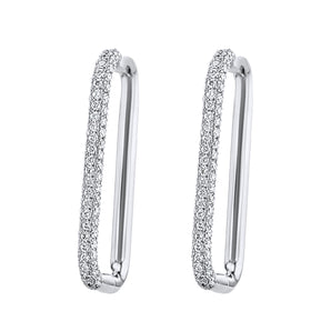 Rectangular Thick Diamond Hoops