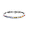 Princess Cut Rainbow Sapphire and Diamonds Bracelet