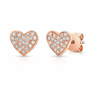 Small Pavé Heart Earrings