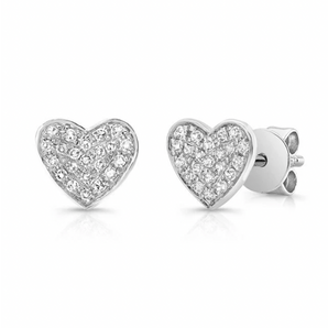 Small Pavé Heart Earrings