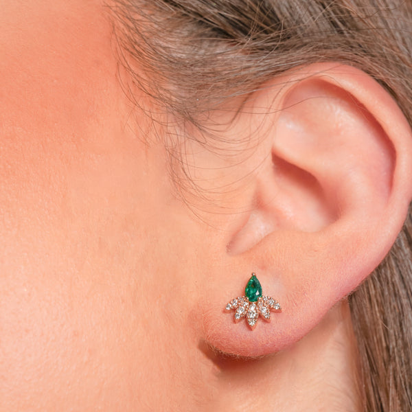 Green Emerald Lifts Diamond Earrings