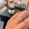 Oval  With a Yellow Diamond Halo