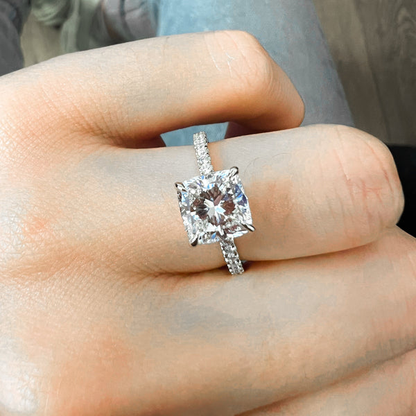 Cushion cut with pavé band