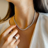 Gratuated Pear Cut Diamonds River Necklace