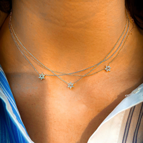 Mini Star of David Pavé Necklace