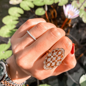 Oriental Lace Gold and Diamonds Ring