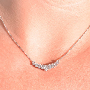 Oval Cut Diamond Line Necklace