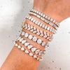 Double Row Pear Cut Diamonds Bracelet