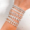 Sideway Diamond Baguettes Tennis Bracelet