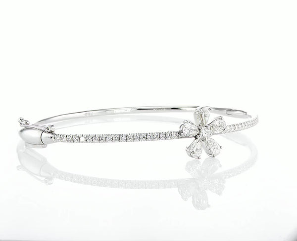 Diamond Flower Bangle