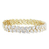 Double Row Pear Cut Diamonds Bracelet