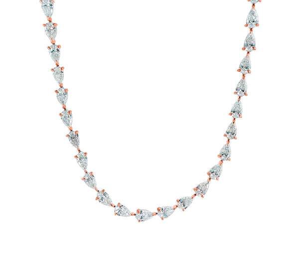 Sideway Pear Cut Diamond River Necklace