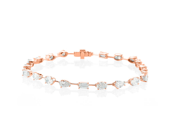 Mix Shape Diamond Tennis Bracelet