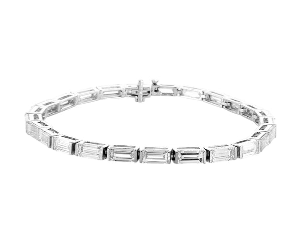 Sideway Diamond Baguettes Tennis Bracelet