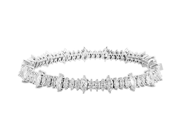 Asymetric Marquise Cut Diamond Tennis Bracelet