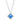 Princess cut blue topaz with diamond halo necklace