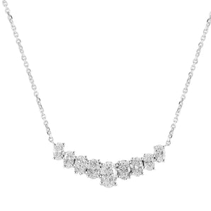 Oval Cut Diamond Line Necklace