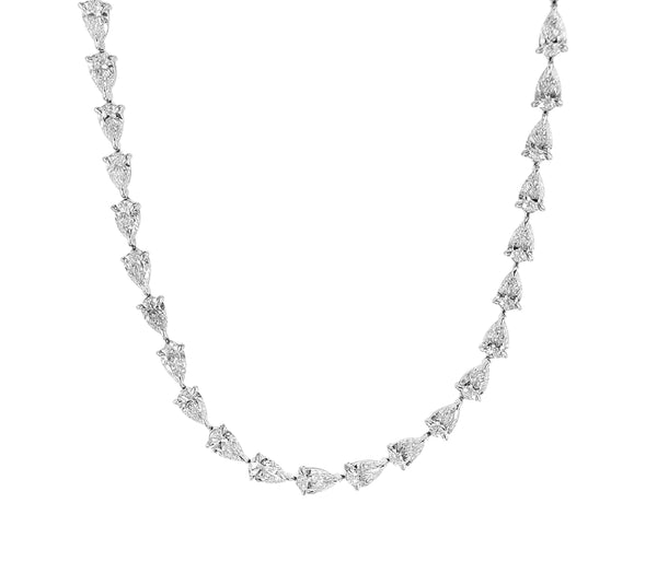 Sideway Pear Cut Diamond River Necklace