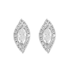 Marquise Cut Diamond Halo Earrings