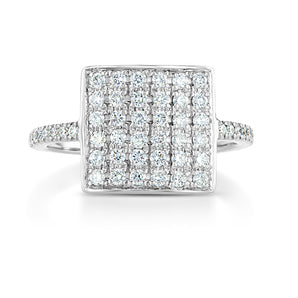 Pavé diamond square ring