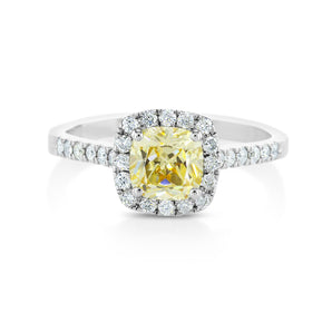 Cushion cut sunshine yellow sapphire