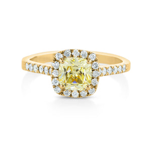 Cushion cut sunshine yellow sapphire