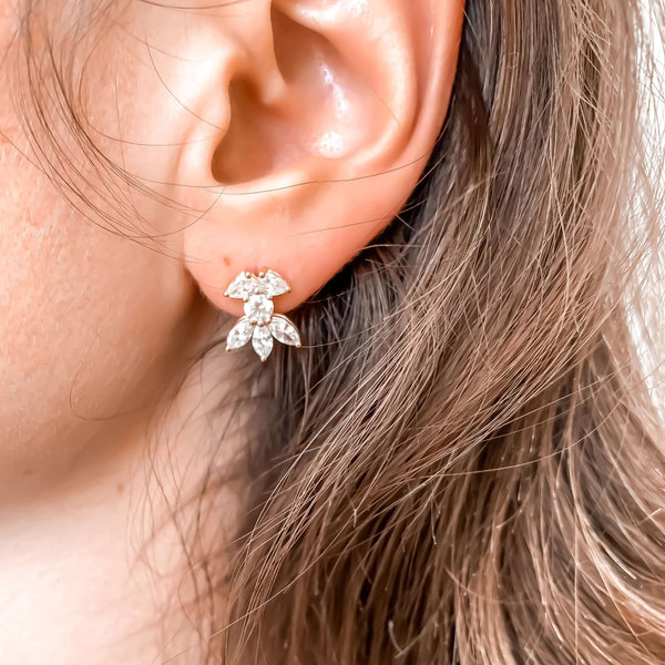 Pears, Marquises & Rounds Cut Diamonds Earrings