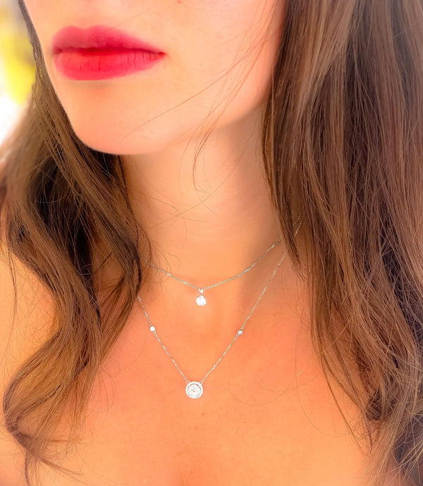 Mixed Shape Round Diamond Necklace