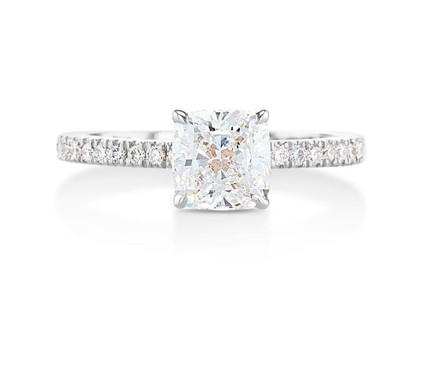 Cushion cut with pavé band