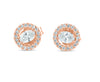 Oval with diamond halo earrings