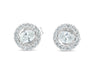 Oval with diamond halo earrings